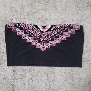 Arizona Jean Co Summer Crop Tube Top - Black, Pink, and White - Large